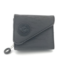 Дамско портмоне с цип от текстил , малко, черно David Polo