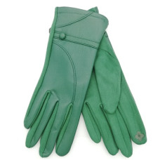 Дамски ръкавици с едно копче в зелено