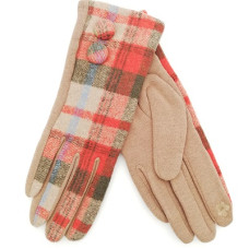 Бежови дамски ръкавици с две копчета зимни