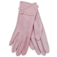 Зимни дамски ръкавици с копче в лилаво