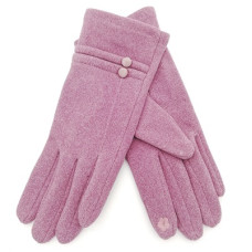 Зимни дамски ръкавици лилави с две копчета