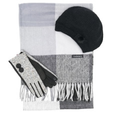 Дамски кашмирен шал, шапка и ръкавици-Зимен комплект 