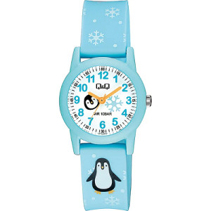 Детски аналогов часовник с пингвин воден Q&Q - V22A-006VY