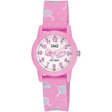 Детски часовник за момиче розов с бонбони и близалки Q&Q - V22A-003VY