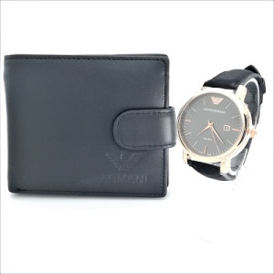 Подарък за мъж-Армани часовник и портфейл в комплект