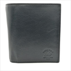 Луксозен мъжки портфейл в черно без закопчаване естествена кожа