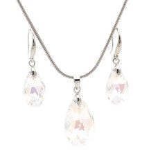Комплект колие и обеци бяла капка- Crystal Shimmer Комплект колие и обеци бяла капка- Crystal Shimmer