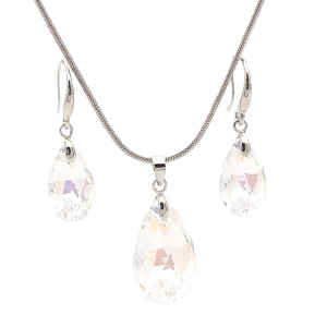 Комплект колие и обеци бяла капка- Crystal Shimmer Комплект колие и обеци бяла капка- Crystal Shimmer