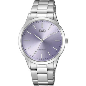 Дамски часовник в сребристо с лилав циферблат Q&Q - C10A-019PY