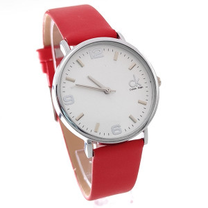 Дамски часовник с червена кожена каишка Calvin Klein