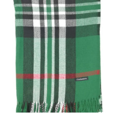Дамски кашмирен шал в зелено BURBERRY с ресни