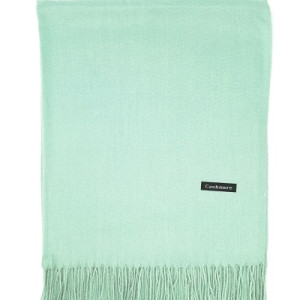 Кашмирен шал цвят мента дамски, едноцветен