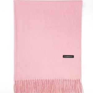 Кашмирен шал в розово с дълги ресни едноцветен дамски Кашмирен шал в розово с дълги ресни едноцветен дамски