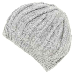 Зимна дамска шапка тип барета в сив цвят