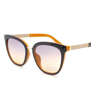 Дамски слънчеви очила котешко око с брокат в оранжево