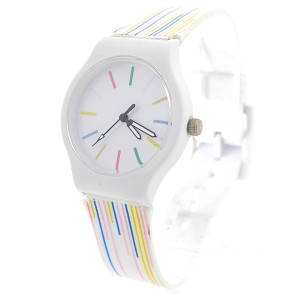 Детски аналогов часовник за момиче с бяла силиконова каишка 