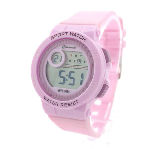 Детски електронен часовник с аларма в розов цвят 