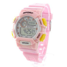 Детски електронен часовник за момиче в светло розово-Водоустойчив 