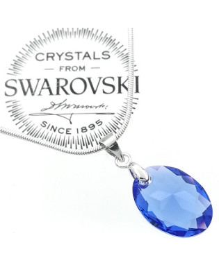 Колие с кристали SWAROVSKI Sapphire 6438/16