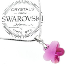 Swarovski колие с розов кристал във формата на цвете Fuchsia