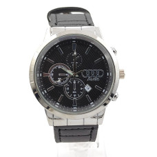 Мъжки часовник Ауди с черна кожена каишка