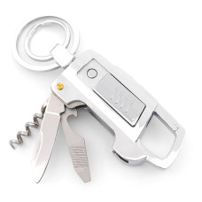 Запалка за подарък мултифункционална – USB запалка с нож, тирбушон и халки