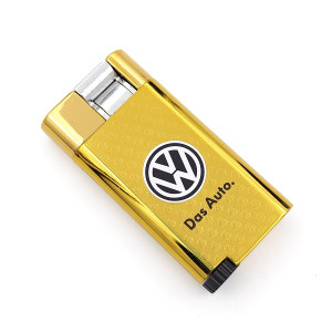Запалка за подарък VW – златиста газова запалка с джет пламък