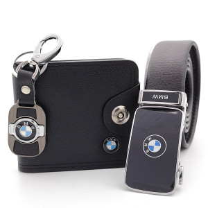 Подарък за БМВ феновете - Комплект колан, портфейл и ключодържател Подарък за БМВ феновете - Комплект колан, портфейл и ключодържател