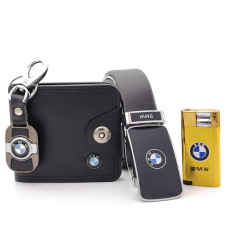 БМВ аксесоари за подарък- Комплект колан портфейл ключодържател и запалка БМВ аксесоари за подарък- Комплект колан портфейл ключодържател и запалка