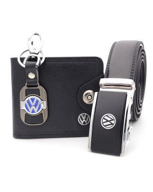 VW подарък за мъж-Комплект колан портфейл и ключодържател VW подарък за мъж-Комплект колан портфейл и ключодържател