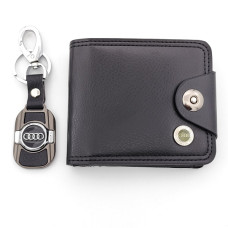 Мъжки комплект за подарък АУДИ портмоне и ключодържател
