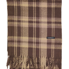 Мъжки шал от кашмир в кафяво и бежово каре – класика и топлина