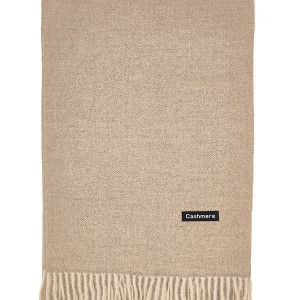 Мъжки шал кашмир тъмно бежов-Луксозен Мъжки шал кашмир тъмно бежов-Луксозен