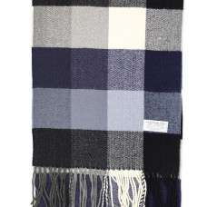Мъжки шал на квадрати в синьо черно и бяло 
