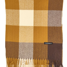 Мъжки кашмирен шал с ресни в кафяво и бежово Мъжки кашмирен шал с ресни в кафяво и бежово