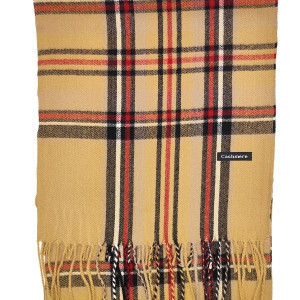 Мъжки кашмирен шал в бежово , кариран Мъжки кашмирен шал в бежово , кариран