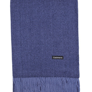 Мъжки шал едноцветен в синьо-Кашмир Мъжки шал едноцветен в синьо-Кашмир