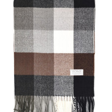 Мъжки шал на квадрати с дълги ресни 