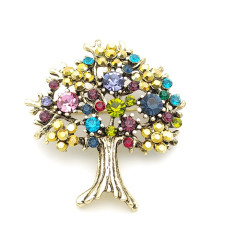 Брошка Дървото на живота с цветни камъни