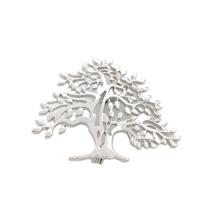 Брошка дървото на живота сребриста
