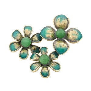 Брошка цветя в зелено и златисто Брошка цветя в зелено и златисто