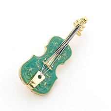 Брошка цигулка в зелено – стилен подарък за жена музикант Брошка цигулка в зелено – стилен подарък за жена музикант