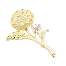 Брошка цвете в златист цвят с кристали – елегантен подарък за жена Брошка цвете в златист цвят с кристали – елегантен подарък за жена