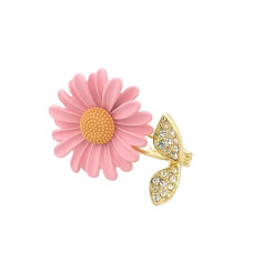 Малка брошка маргаритка в розово с камъни Малка брошка маргаритка в розово с камъни