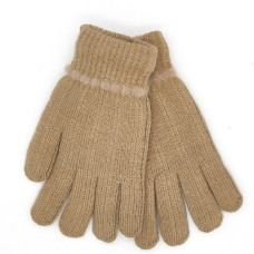 Дамски зимни вълнени ръкавици в бежов цвят