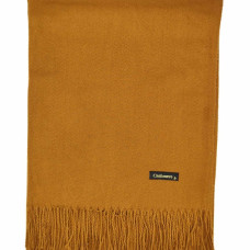 Кафяв дамски шал с ресни-Кашмир Кафяв дамски шал с ресни-Кашмир