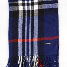 Кашмирен дамски шал в синьо BURBERRY Кашмирен дамски шал в синьо BURBERRY