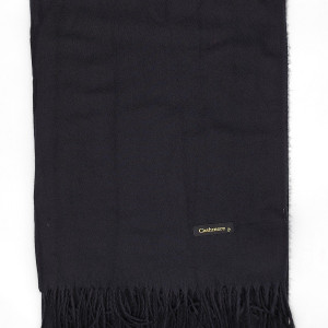 Дамски шал едноцветен кашмир-Черен Дамски шал едноцветен кашмир-Черен