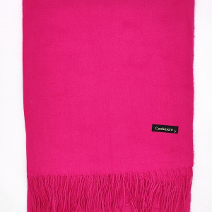 Дамски шал кашмир розов-цикламен едноцветен 