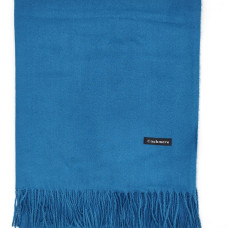 Едноцветен дамски шал в петролно синьо  кашмир